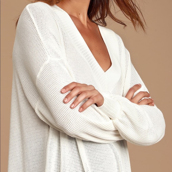 Lulus Tops | Lulus Personal Record White Knit Balloon Sleeve Sweater Top - Picture 4 of 7